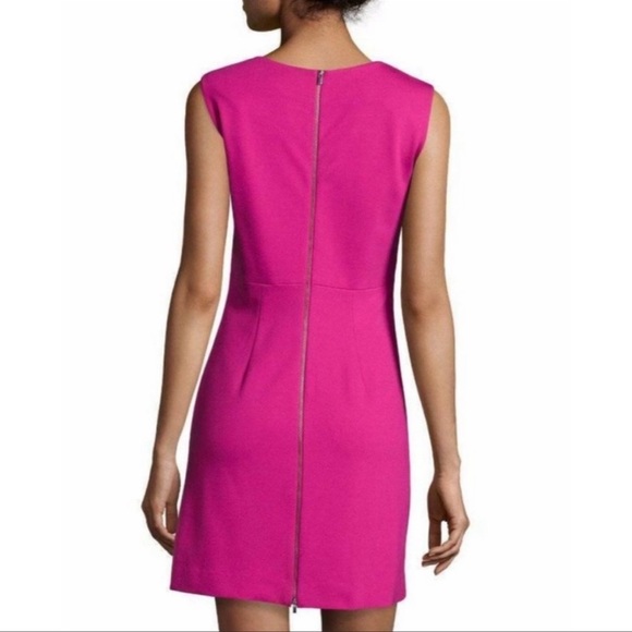DVF Diane von Furstenberg Pink Carpreena Crew Neck A-Line Mini Sheath Dress sz 8 - Picture 9 of 16
